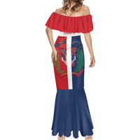 Custom Dominican Republic Football Mermaid Dress Go Champions Flag Style
