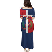 Custom Dominican Republic Football Puletasi Go Champions Flag Style