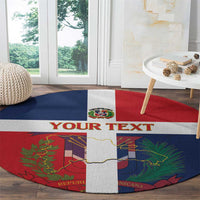 Custom Dominican Republic Football Round Carpet Go Champions Flag Style