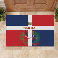 Custom Dominican Republic Football Rubber Doormat Go Champions Flag Style