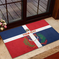 Custom Dominican Republic Football Rubber Doormat Go Champions Flag Style
