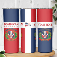 Custom Dominican Republic Football Skinny Tumbler Go Champions Flag Style