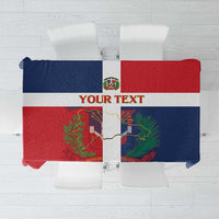 Custom Dominican Republic Football Tablecloth Go Champions Flag Style