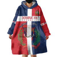 Custom Dominican Republic Football Wearable Blanket Hoodie Go Champions Flag Style - Wonder Print Shop