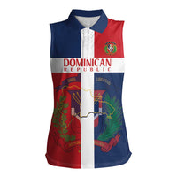 Custom Dominican Republic Football Women Sleeveless Polo Shirt Go Champions Flag Style - Wonder Print Shop