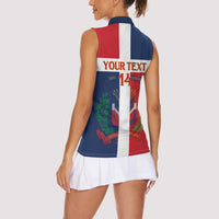 Custom Dominican Republic Football Women Sleeveless Polo Shirt Go Champions Flag Style - Wonder Print Shop