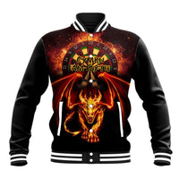 Cymru Am Byth Wales Darts Baseball Jacket Go Welsh Flame Style
