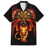 Cymru Am Byth Wales Darts Family Matching Long Sleeve Bodycon Dress and Hawaiian Shirt Go Welsh Flame Style