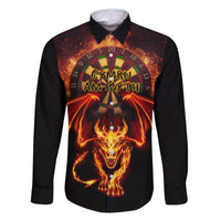 Cymru Am Byth Wales Darts Family Matching Long Sleeve Bodycon Dress and Hawaiian Shirt Go Welsh Flame Style