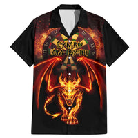 Cymru Am Byth Wales Darts Family Matching Mermaid Dress and Hawaiian Shirt Go Welsh Flame Style