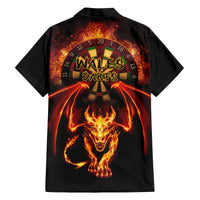 Cymru Am Byth Wales Darts Family Matching Off The Shoulder Long Sleeve Dress and Hawaiian Shirt Go Welsh Flame Style