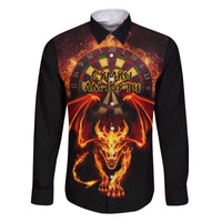 Cymru Am Byth Wales Darts Family Matching Off The Shoulder Long Sleeve Dress and Hawaiian Shirt Go Welsh Flame Style