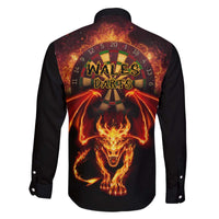 Cymru Am Byth Wales Darts Family Matching Off The Shoulder Long Sleeve Dress and Hawaiian Shirt Go Welsh Flame Style