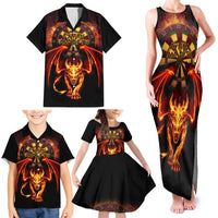 Cymru Am Byth Wales Darts Family Matching Tank Maxi Dress and Hawaiian Shirt Go Welsh Flame Style