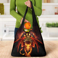 Cymru Am Byth Wales Darts Grocery Bag Go Welsh Flame Style