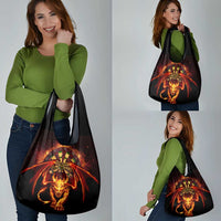 Cymru Am Byth Wales Darts Grocery Bag Go Welsh Flame Style