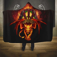 Cymru Am Byth Wales Darts Hooded Blanket Go Welsh Flame Style