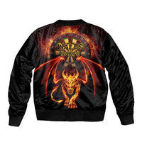 Cymru Am Byth Wales Darts Sleeve Zip Bomber Jacket Go Welsh Flame Style