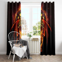 Cymru Am Byth Wales Darts Window Curtain Go Welsh Flame Style - Wonder Print Shop