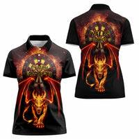 Cymru Am Byth Wales Darts Women Polo Shirt Go Welsh Flame Style - Wonder Print Shop