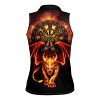 Cymru Am Byth Wales Darts Women Sleeveless Polo Shirt Go Welsh Flame Style - Wonder Print Shop
