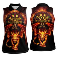 Cymru Am Byth Wales Darts Women Sleeveless Polo Shirt Go Welsh Flame Style - Wonder Print Shop