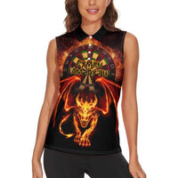 Cymru Am Byth Wales Darts Women Sleeveless Polo Shirt Go Welsh Flame Style - Wonder Print Shop