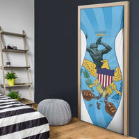 US Virgin Islands Door Cover Emancipation Proud Freedom Statue