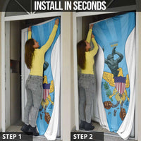 US Virgin Islands Door Cover Emancipation Proud Freedom Statue