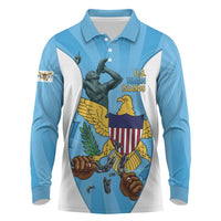 US Virgin Islands Long Sleeve Polo Shirt Emancipation Proud Freedom Statue