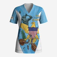US Virgin Islands Scrub Top Emancipation Proud Freedom Statue