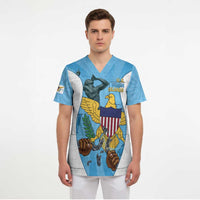 US Virgin Islands Scrub Top Emancipation Proud Freedom Statue