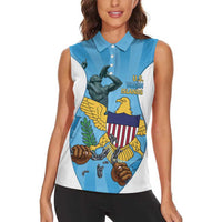 US Virgin Islands Women Sleeveless Polo Shirt Emancipation Proud Freedom Statue