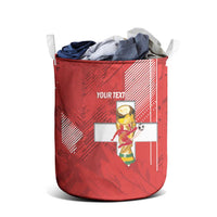 Switzerland Football Custom Laundry Basket Go Nati Swiss Alps Grunge Style