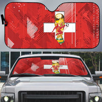 Switzerland Football Custom Auto Sun Shade Go Nati Swiss Alps Grunge Style
