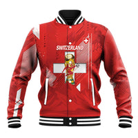 Switzerland Football Custom Baseball Jacket Go Nati Swiss Alps Grunge Style