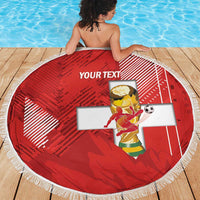 Switzerland Football Custom Beach Blanket Go Nati Swiss Alps Grunge Style