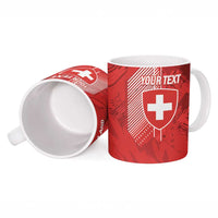 Switzerland Football Custom Ceramic Mug Go Nati Swiss Alps Grunge Style