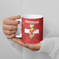 Switzerland Football Custom Ceramic Mug Go Nati Swiss Alps Grunge Style