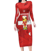 Switzerland Football Custom Family Matching Long Sleeve Bodycon Dress and Hawaiian Shirt Go Nati Swiss Alps Grunge Style