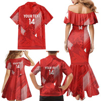 Switzerland Football Custom Family Matching Mermaid Dress and Hawaiian Shirt Go Nati Swiss Alps Grunge Style