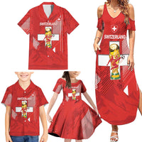 Switzerland Football Custom Family Matching Summer Maxi Dress and Hawaiian Shirt Go Nati Swiss Alps Grunge Style