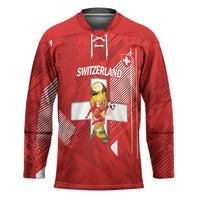 Switzerland Football Custom Hockey Jersey Go Nati Swiss Alps Grunge Style