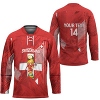 Switzerland Football Custom Hockey Jersey Go Nati Swiss Alps Grunge Style