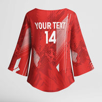 Switzerland Football Custom Kimono Sleeve Blouse Go Nati Swiss Alps Grunge Style