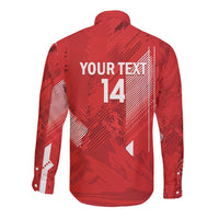 Switzerland Football Custom Long Sleeve Button Shirt Go Nati Swiss Alps Grunge Style