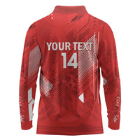 Switzerland Football Custom Long Sleeve Polo Shirt Go Nati Swiss Alps Grunge Style