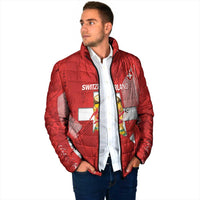 Switzerland Football Custom Padded Jacket Go Nati Swiss Alps Grunge Style