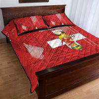 Switzerland Football Custom Quilt Bed Set Go Nati Swiss Alps Grunge Style