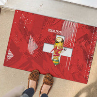 Switzerland Football Custom Rubber Doormat Go Nati Swiss Alps Grunge Style